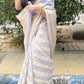 Pastel grey Banaras Soft Georgette silk - AbirabyBeena