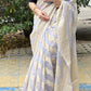 Pastel grey Banaras Soft Georgette silk - AbirabyBeena