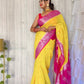 Yellow Soft khaddi Chiffon Handloom - AbirabyBeena