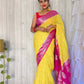 Yellow Soft khaddi Chiffon Handloom - AbirabyBeena