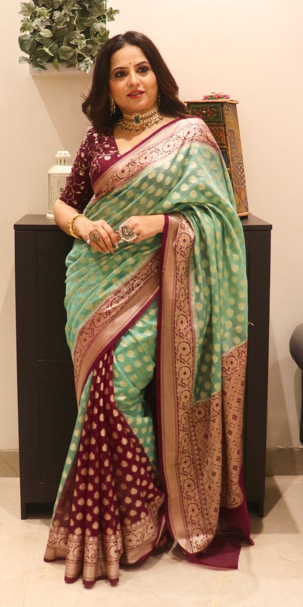 Dual Banaras Soft Georgette silk - AbirabyBeena