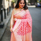 Peach Banaras Soft Georgette silk