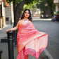 Peach Banaras Soft Georgette silk