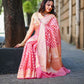 Peach Banaras Soft Georgette silk