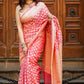 Peach Banaras Soft Georgette silk
