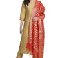 Gold Poly Silk Solid Kurta With Pant And Dupatta