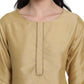 Gold Poly Silk Solid Kurta With Pant And Dupatta