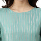 Green Poly Silk Striped Kurta With Pant And Dupatta