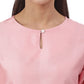 Pink Poly Silk Solid Kurta With Pant