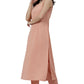 Peach Poly Crepe Solid Kurta With Pant And Dupatta