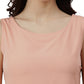 Peach Poly Crepe Solid Kurta With Pant And Dupatta