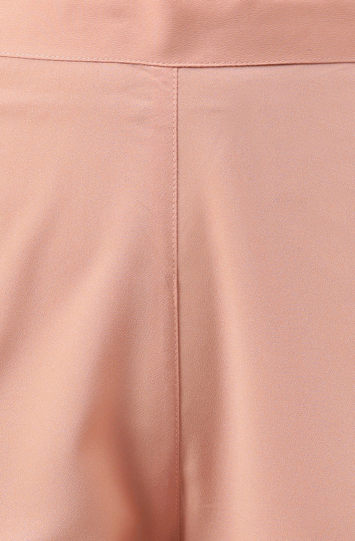 Peach Poly Crepe Solid Kurta With Pant And Dupatta