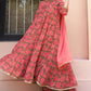 Peach Georgette Kurta Palazzo Set With Dupatta