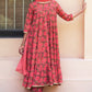 Peach Georgette Kurta Palazzo Set With Dupatta