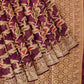 Burgundy Banaras Soft Georgette  Silk Jaal - AbirabyBeena