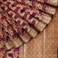 Burgundy Banaras Soft Georgette  Silk Jaal - AbirabyBeena