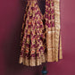 Burgundy Banaras Soft Georgette  Silk Jaal - AbirabyBeena