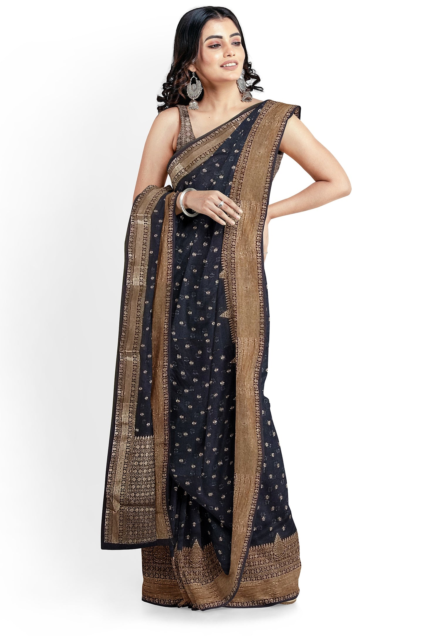 Black Banaras Soft Georgette Silk - AbirabyBeena