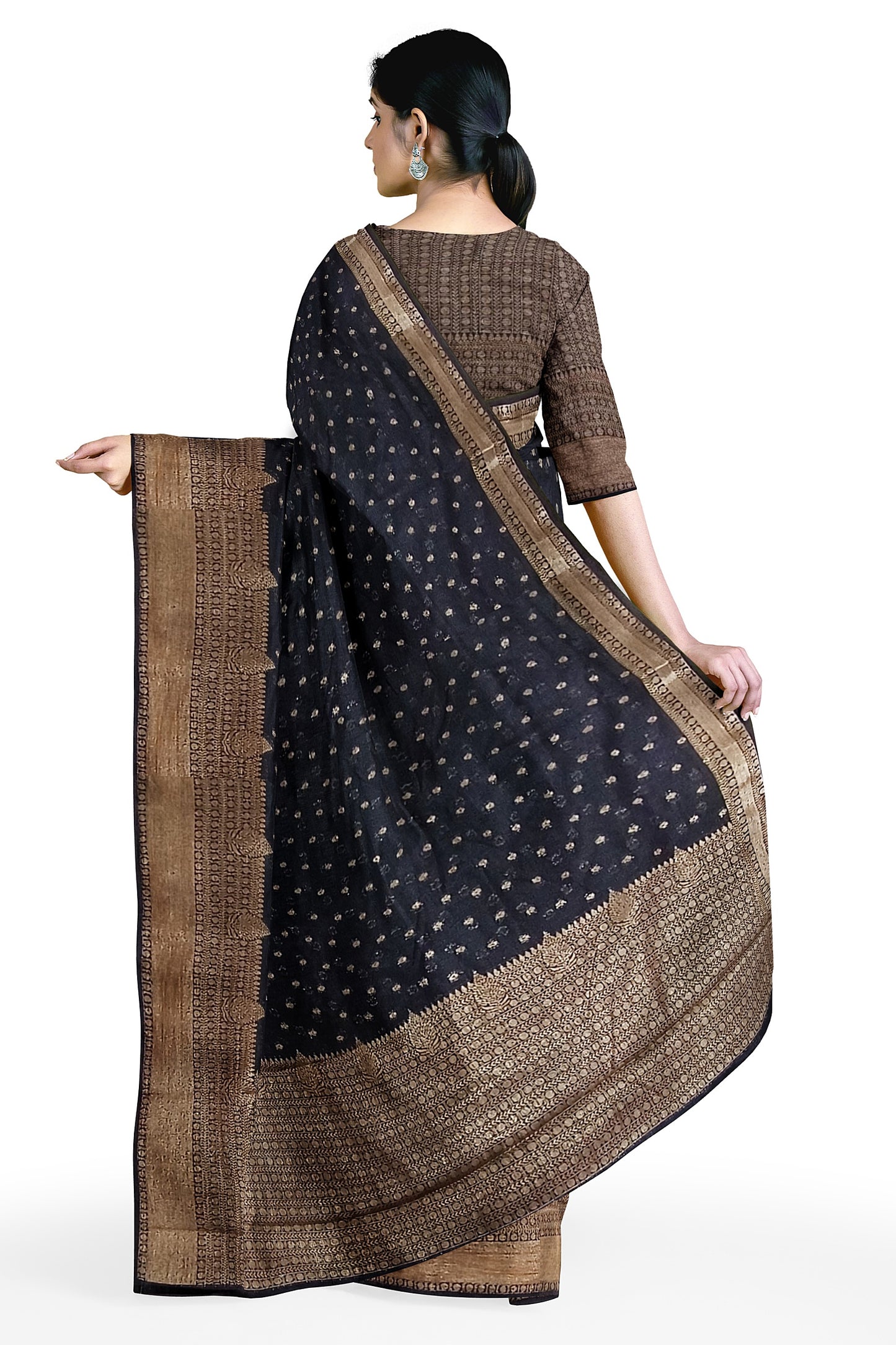 Black Banaras Soft Georgette Silk - AbirabyBeena