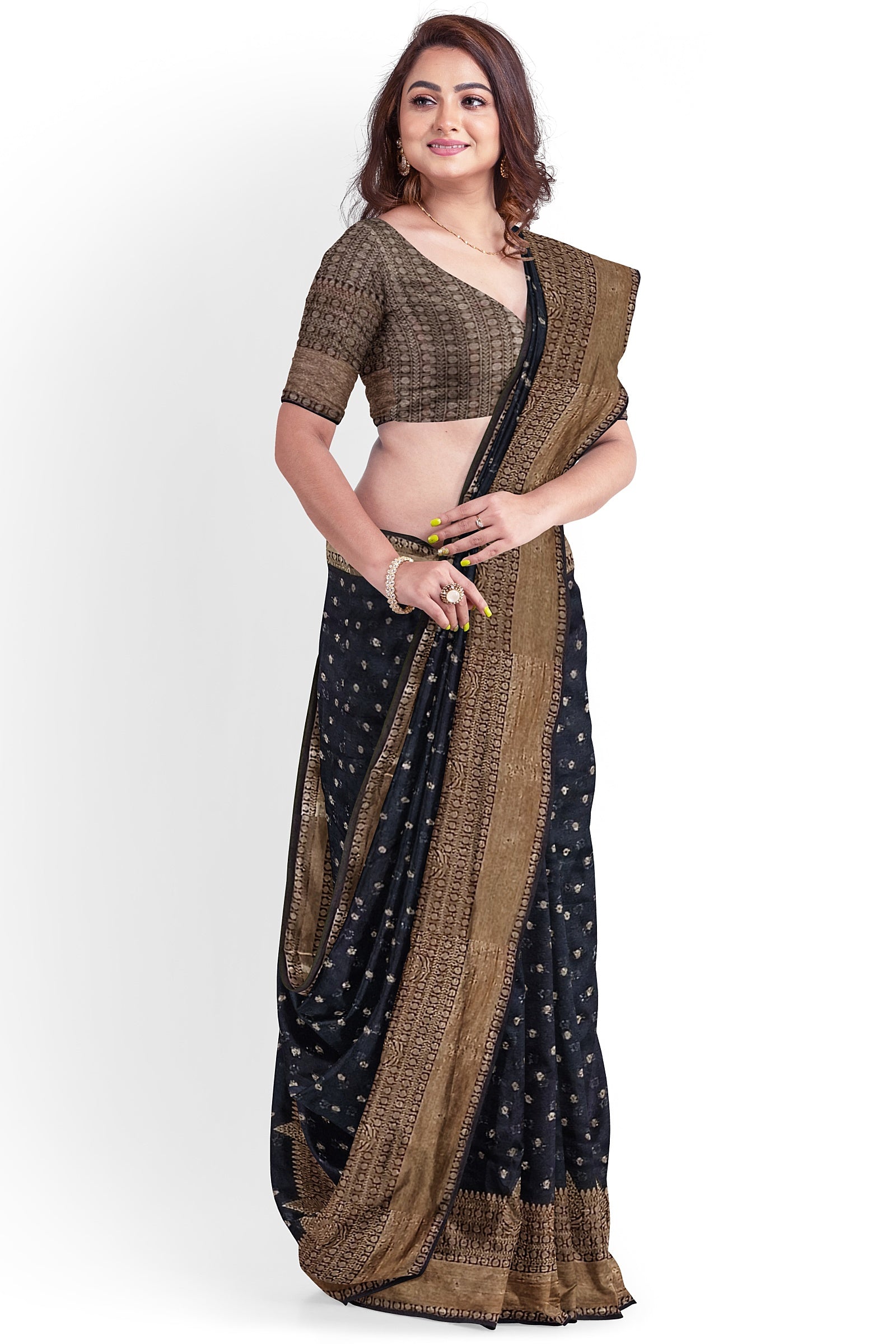 Black Banaras Soft Georgette Silk - AbirabyBeena