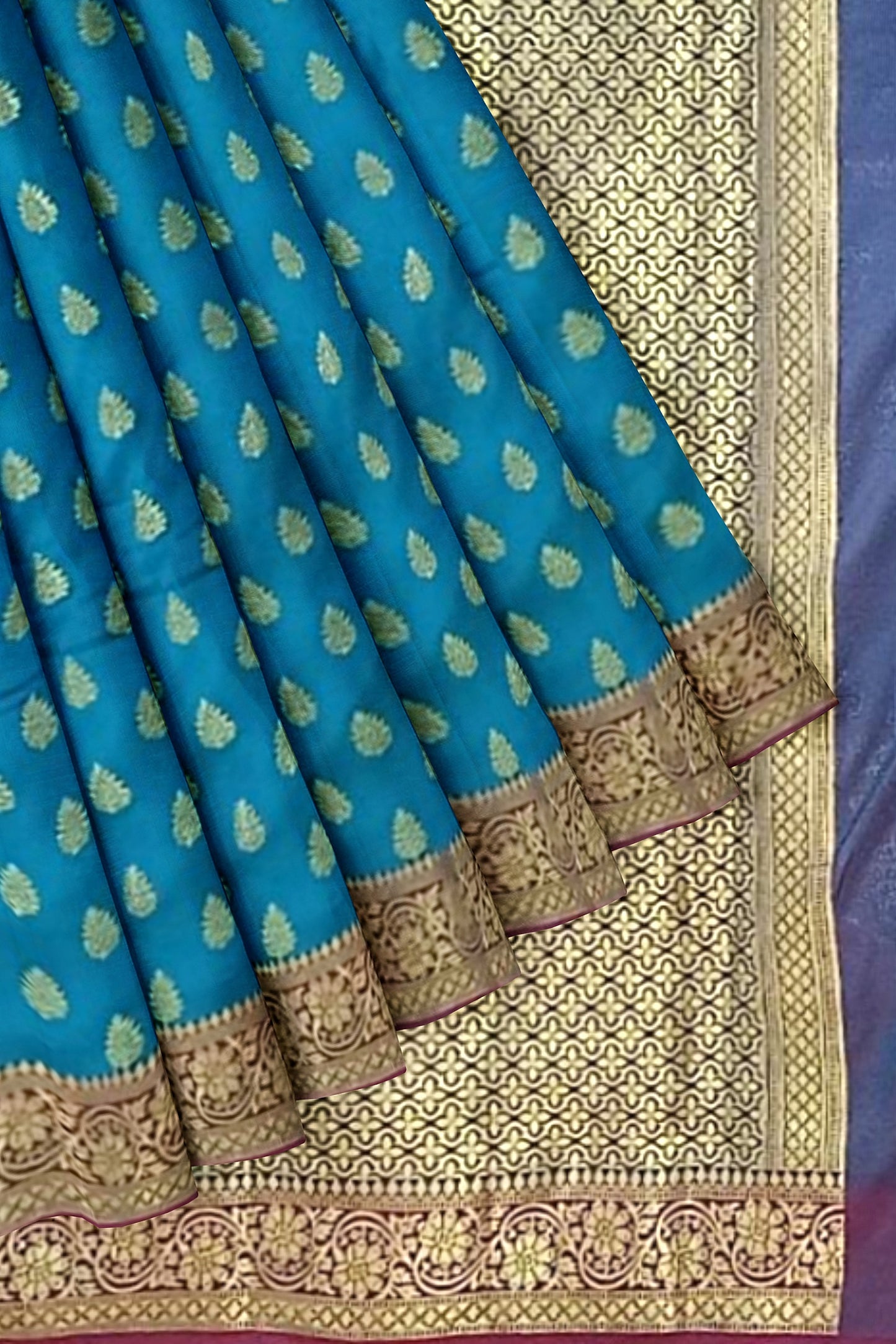 Sky Blue Banaras Soft Silk - AbirabyBeena