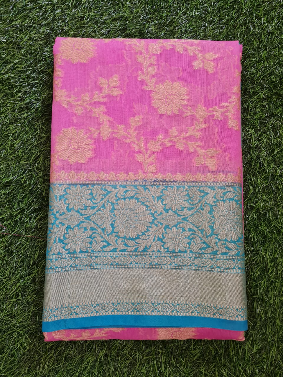 Pink Banaras Soft Georgette  Silk Jaal - AbirabyBeena