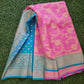 Pink Banaras Soft Georgette  Silk Jaal - AbirabyBeena
