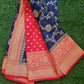 Blue Banaras Soft Georgette  Silk Jaal - AbirabyBeena