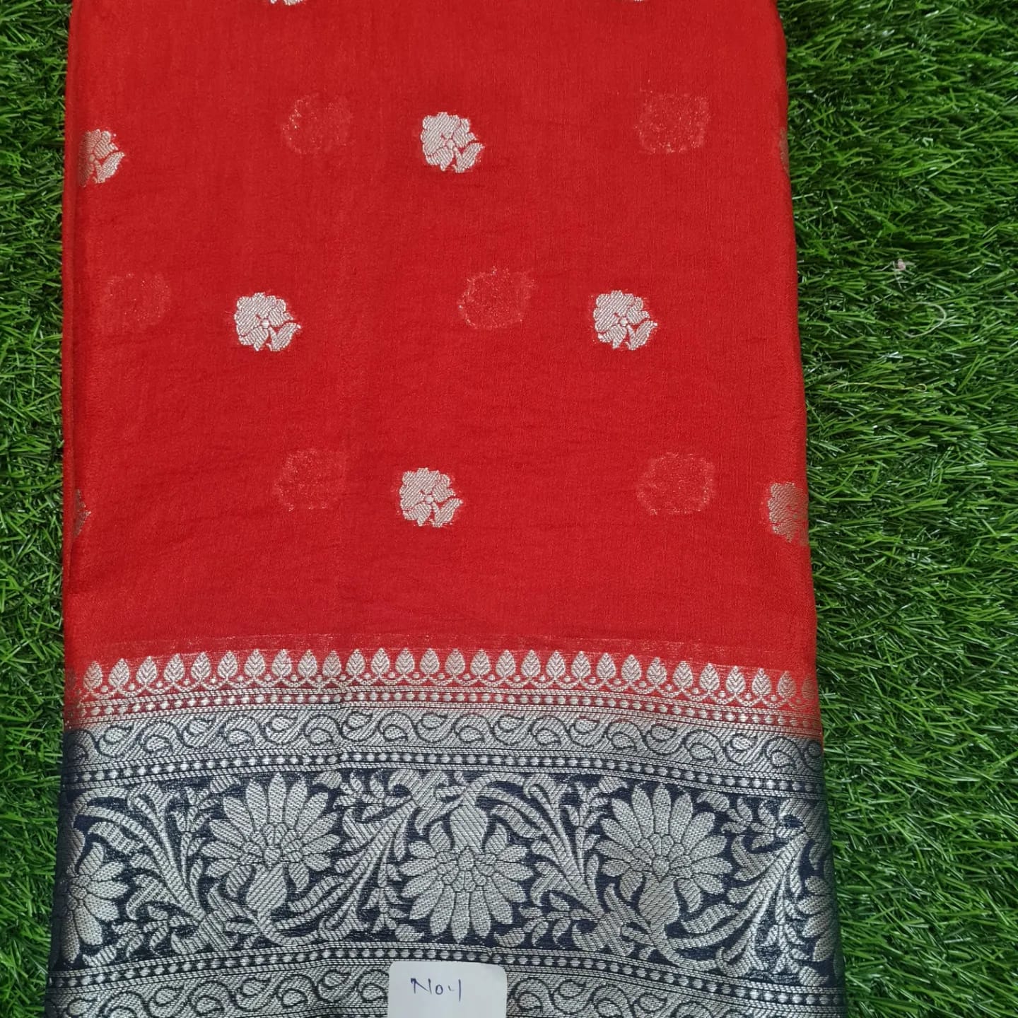 Red Soft khaddi Chiffon Handloom - AbirabyBeena
