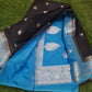Black Soft khaddi Chiffon Handloom - AbirabyBeena