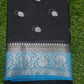 Black Soft khaddi Chiffon Handloom - AbirabyBeena