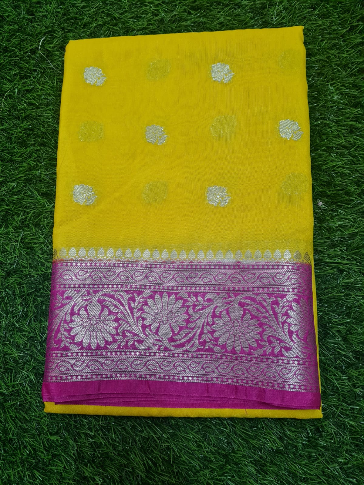 Yellow Soft khaddi Chiffon Handloom - AbirabyBeena