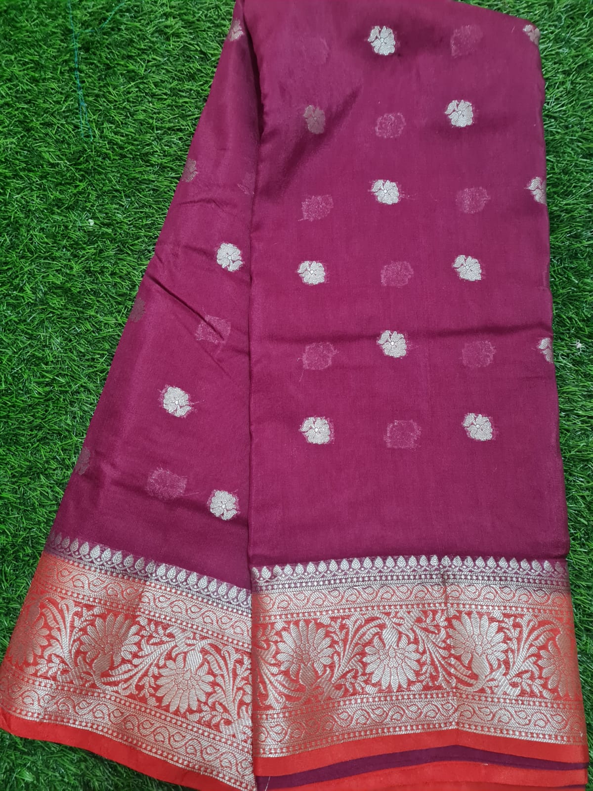 Magenta  Soft khaddi Chiffon Handloom - AbirabyBeena