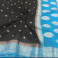 Black Soft khaddi Chiffon Handloom - AbirabyBeena