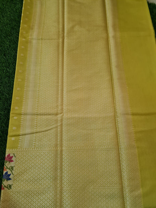 Mehandi Green Banaras Soft Georgette Silk - AbirabyBeena
