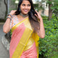 Peach Banaras Soft Georgette silk - AbirabyBeena