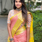 Peach Banaras Soft Georgette silk - AbirabyBeena