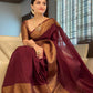 Maroon Skirt Border Banaras warm silk - AbirabyBeena