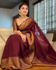 Maroon Skirt Border Banaras warm silk - AbirabyBeena
