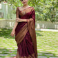 Maroon Skirt Border Banaras warm silk - AbirabyBeena