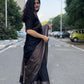 Black skirt border Banaras warm silk - AbirabyBeena