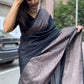Black skirt border Banaras warm silk - AbirabyBeena