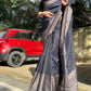 Black skirt border Banaras warm silk - AbirabyBeena