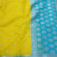 Lamon Yellow Soft khaddi Chiffon Handloom - AbirabyBeena