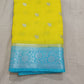 Lamon Yellow Soft khaddi Chiffon Handloom - AbirabyBeena