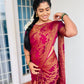 Wine Banaras Soft Georgette silk