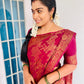 Wine Banaras Soft Georgette silk