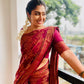 Wine Banaras Soft Georgette silk