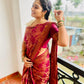 Wine Banaras Soft Georgette silk