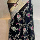 Black Banaras Soft Georgette Jaal silk - AbirabyBeena